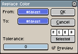 「Replace Color」のパネル
