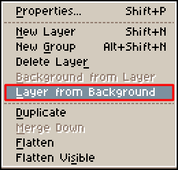 「Layer from Background」を選択
