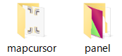 「mapcursor」フォルダと「panel」フォルダ