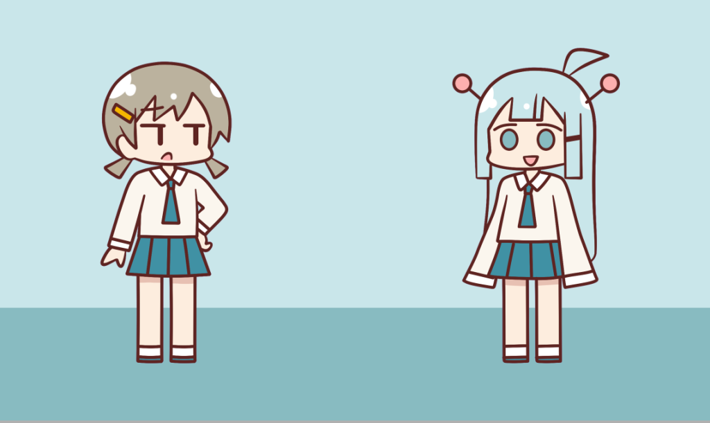 レイヤー分けをしたイラスト