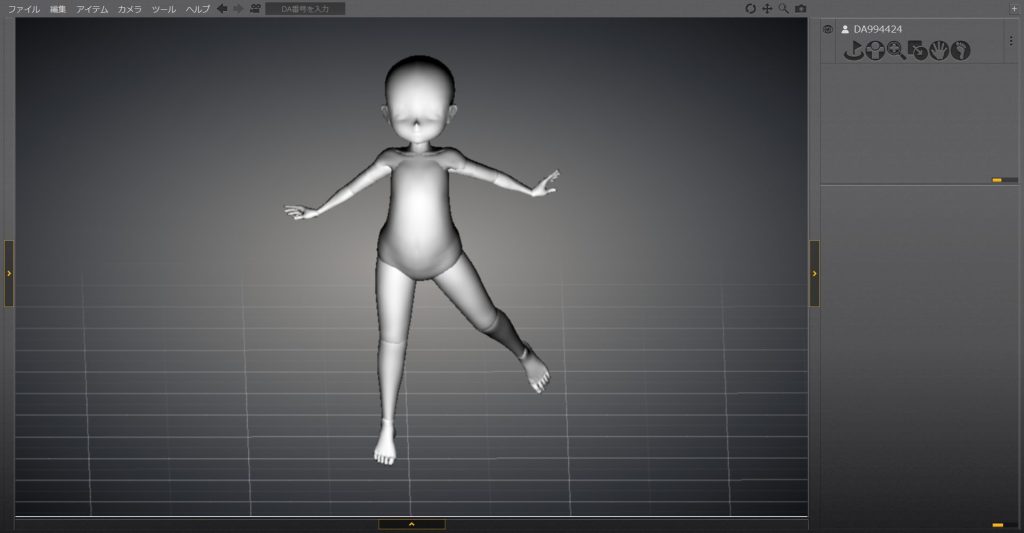 【デザインドール】カメラの位置を90度まわりこませる方法