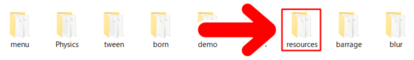 「resources」フォルダ
